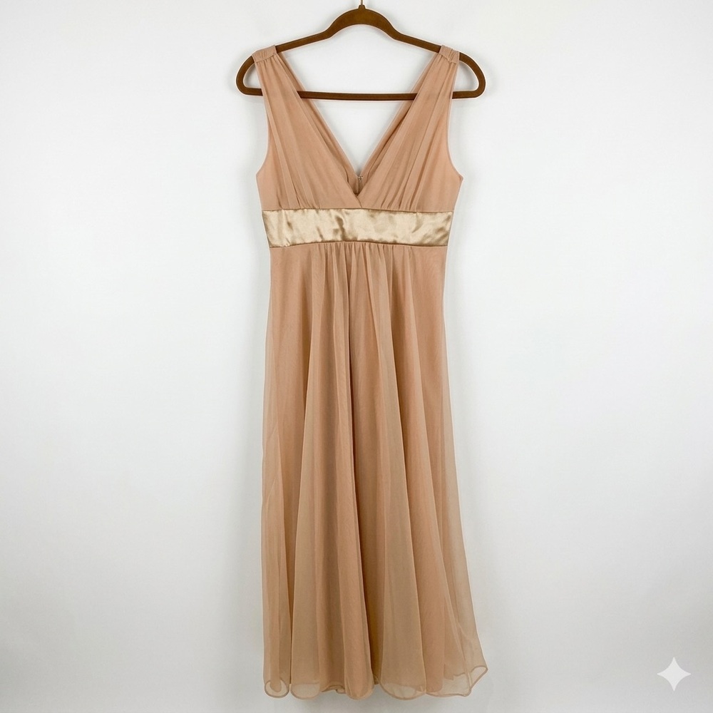 Vintage Gossard‎ Artemis Chiffon Nightgown Peach Nude Empire Waist Small